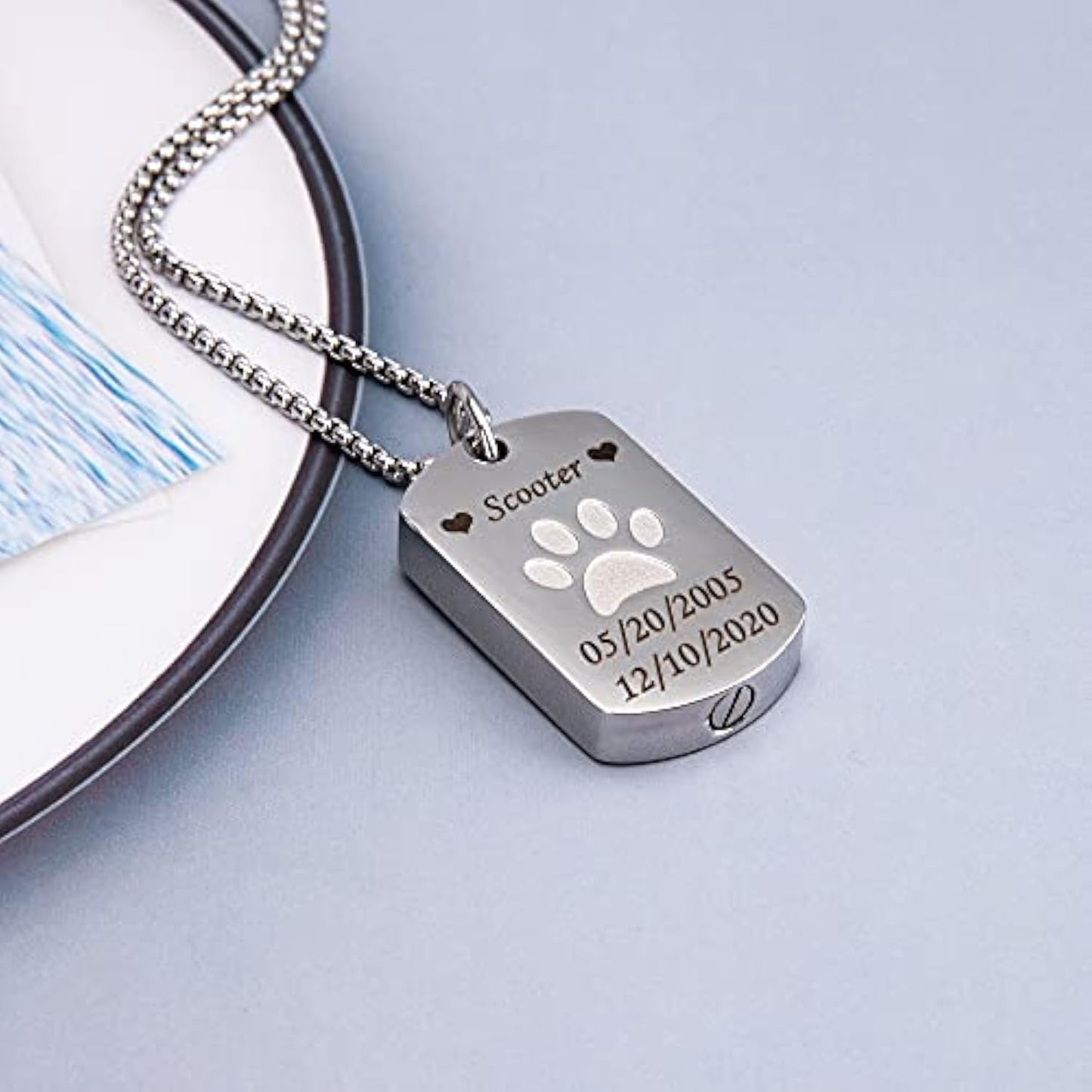 Custom Pet Memorial Dog Loss Urn Necklace Gift