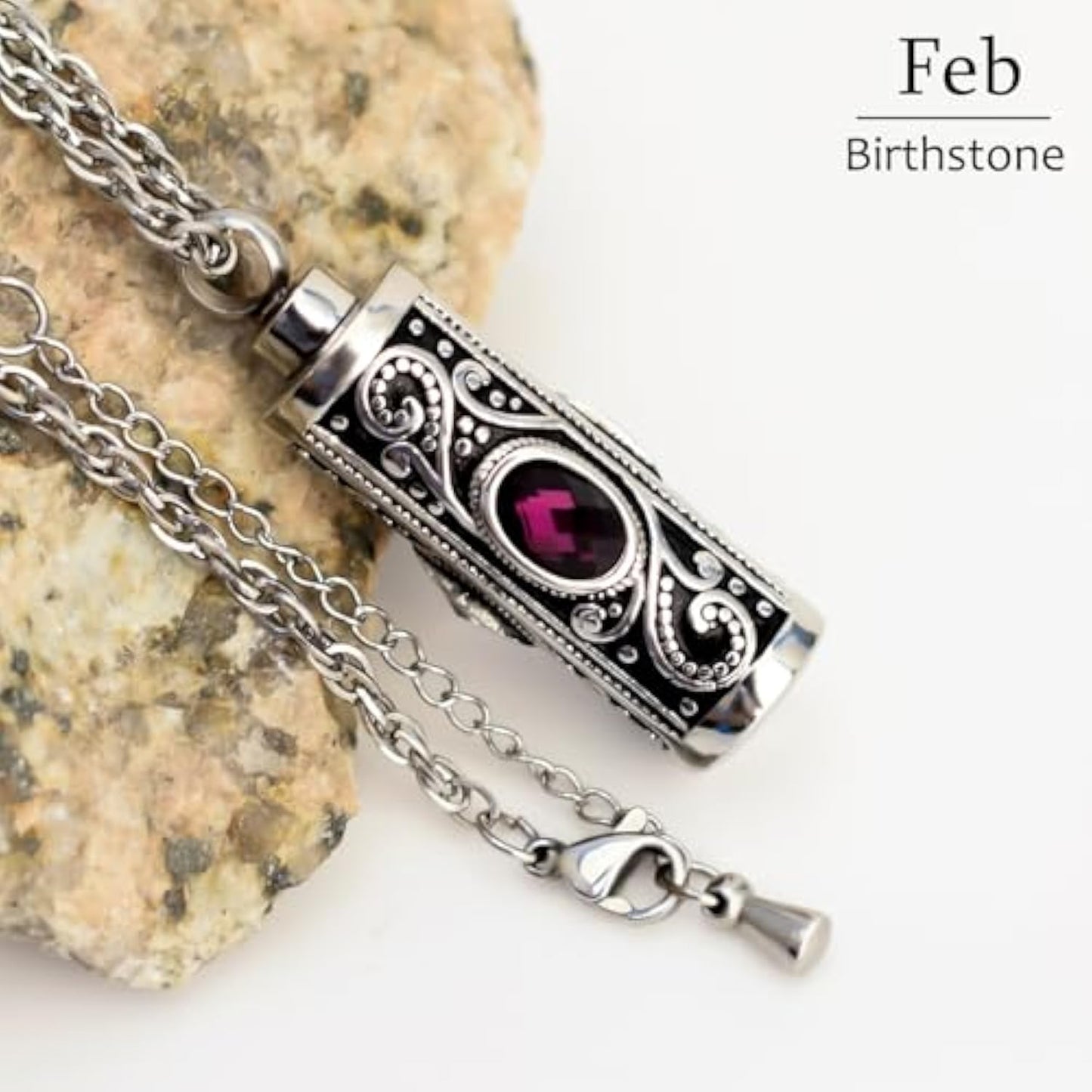 Crystal urn stainless steel memorial necklace