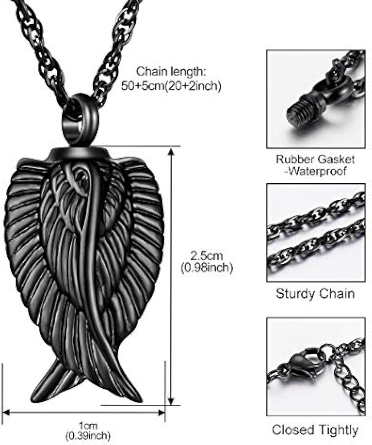 Angel Wings Urn Memorial Necklace - I'm Here to Watch Over You
