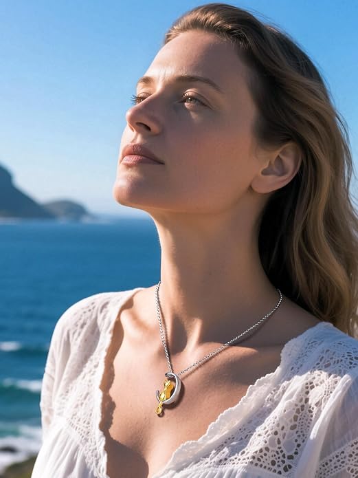 Moon-shaped kitten urn pendant necklace, cremation jewelry, keepsakes, and sympathy gifts for pets, family, friends, and loved ones