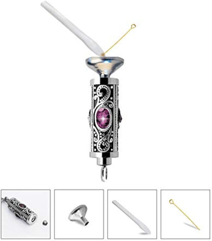 Crystal urn stainless steel memorial necklace