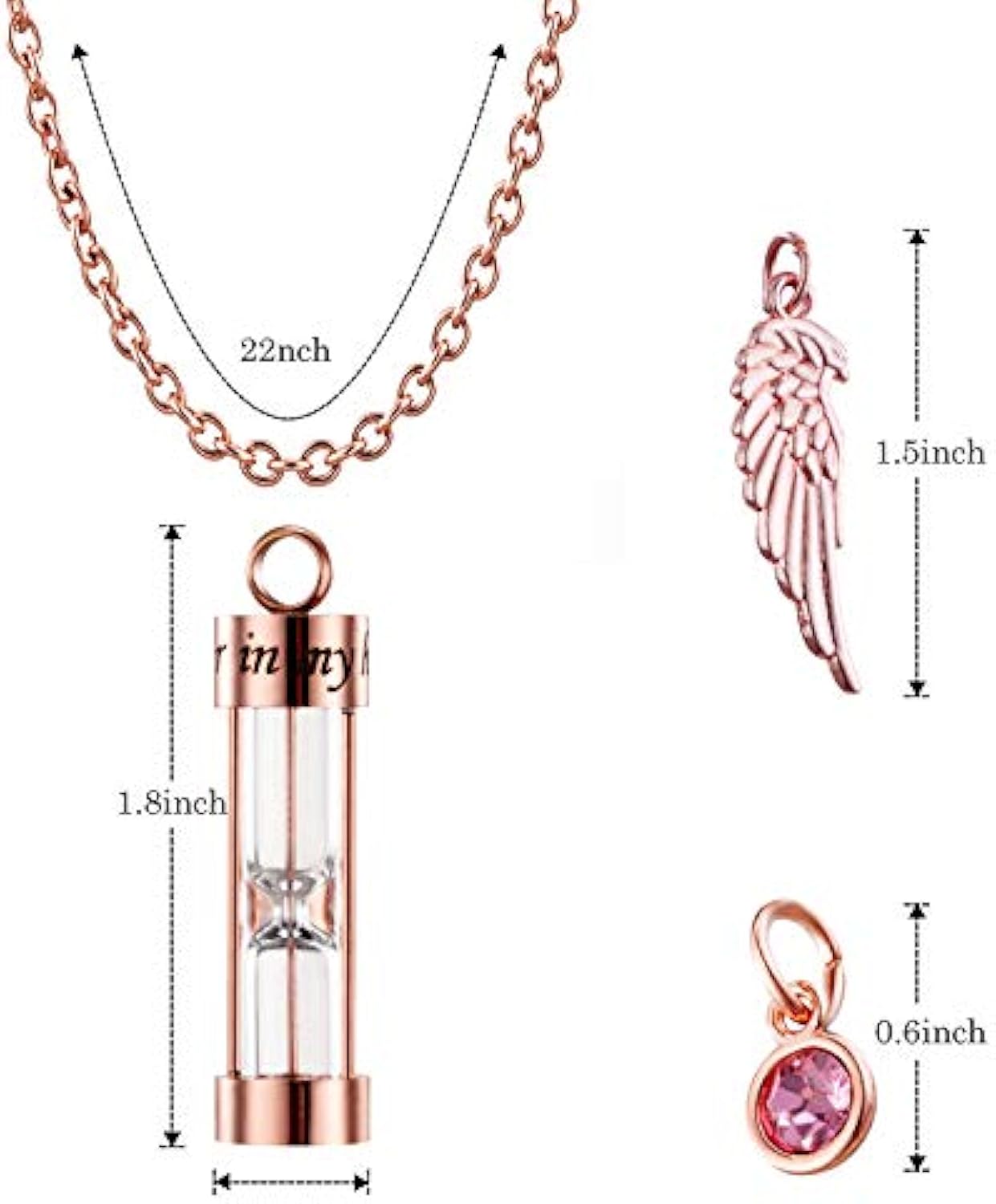 Eternal Hourglass Memorial Urn Necklace