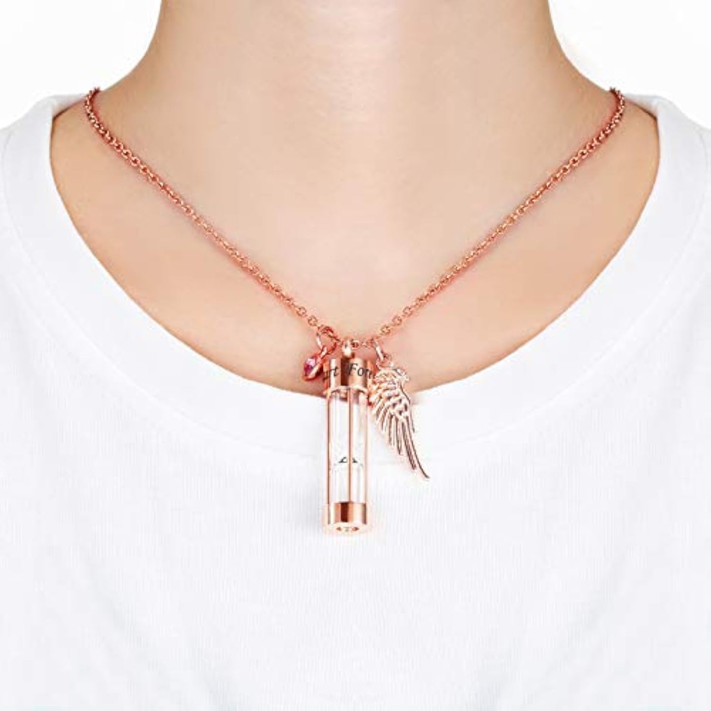 Eternal Hourglass Memorial Urn Necklace