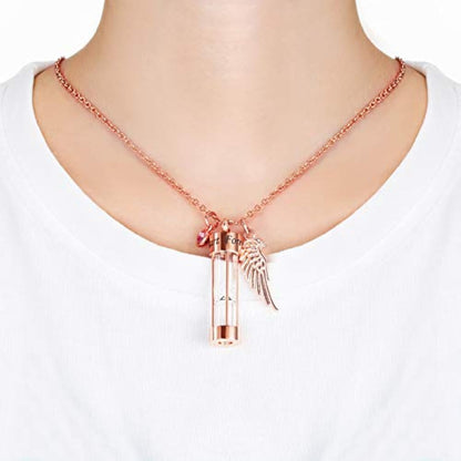 Eternal Hourglass Memorial Urn Necklace