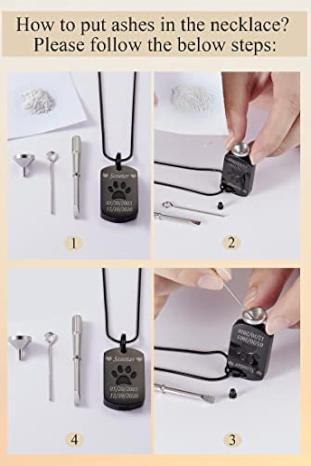 Custom Pet Memorial Dog Loss Urn Necklace Gift