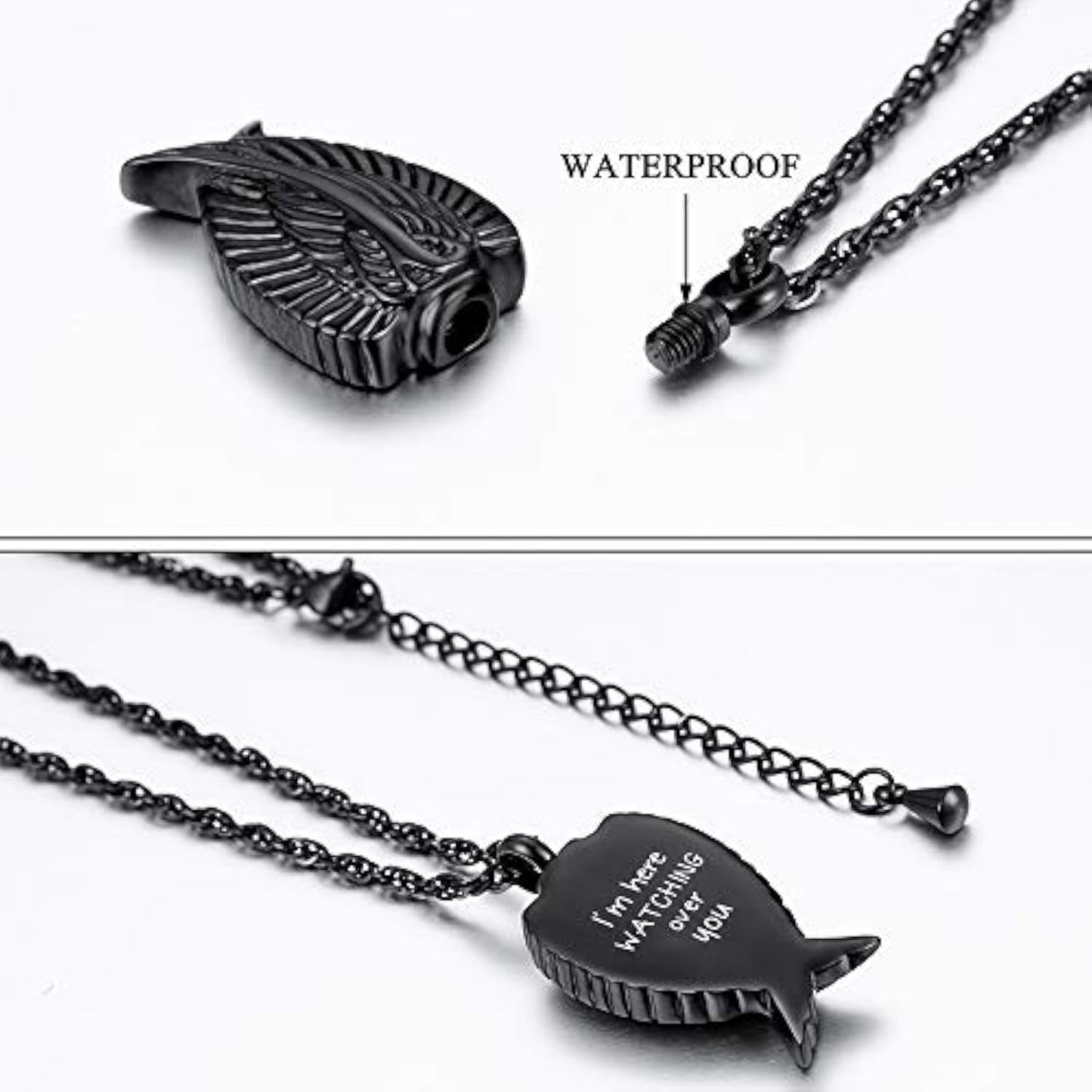 Angel Wings Urn Memorial Necklace - I'm Here to Watch Over You
