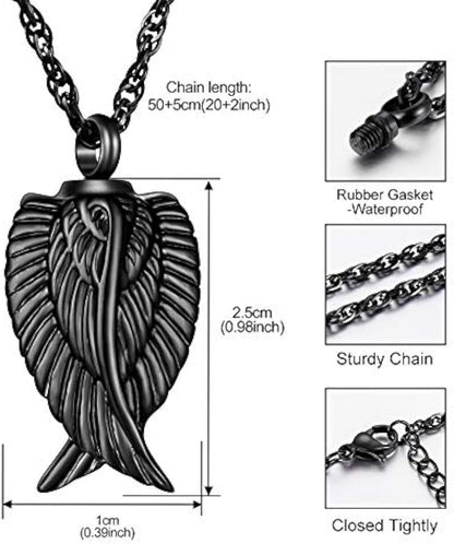 Angel Wings Urn Memorial Necklace - I'm Here to Watch Over You