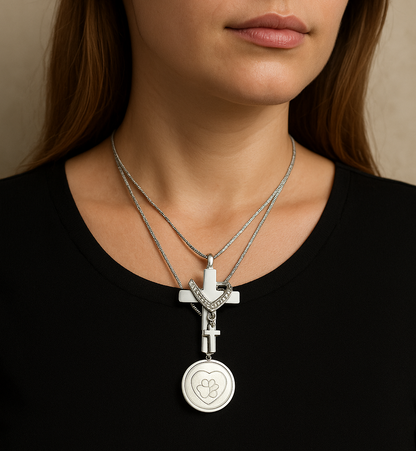 Cross Pendant For Ashes / Holy Water