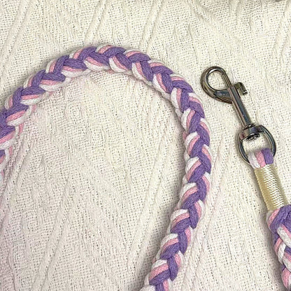 Nine Flowers Rope Dog Leash (Pink Purple)