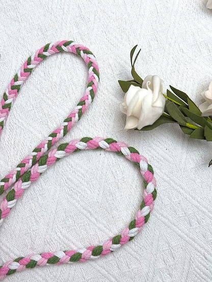 Nine Flowers Rope Dog Leash (Pink Green)