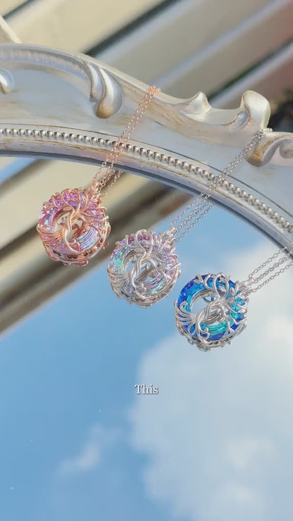 18" 925 Sterling Silver Tree of Life Pendant Necklace | Set with Austrian Quartz Crystal