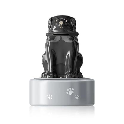 the black dog urn front view